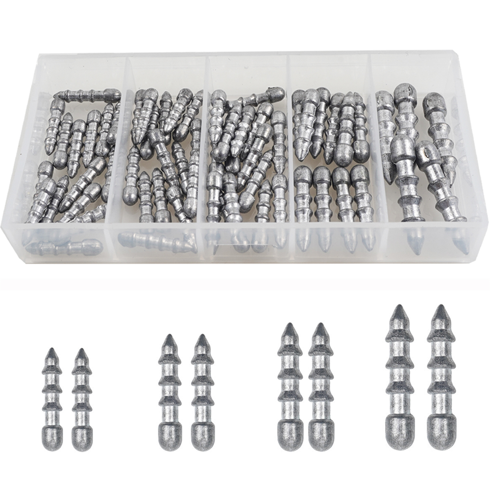 Trout Fishing Lure - 60 adet tırnak ağırlıkları solucan balıkçılık
